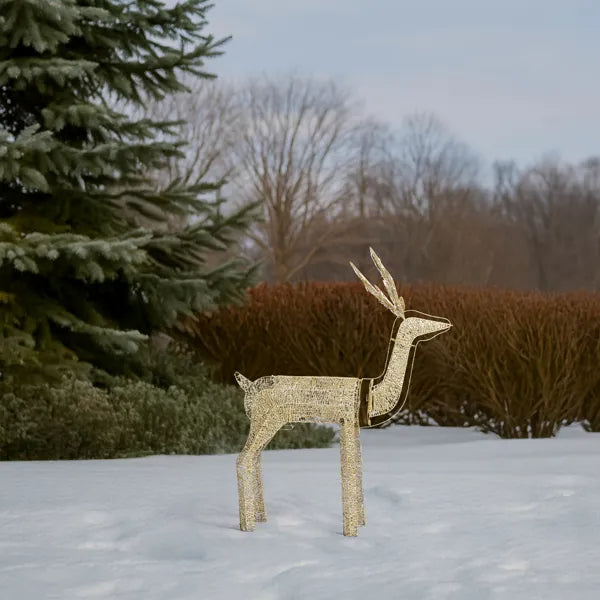 3.6FT Motorized Reindeer With Shaking Head, Outdoor Christmas Decorations With Motor & 120 Warm White LED Lights, For Xmas Outdoor Holiday Indoor Decor Lighted Holiday Displays