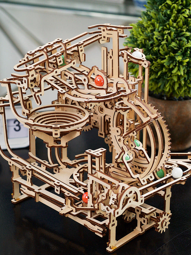 Wood Puzzle Ball Step Elevator Track 3D Puzzle